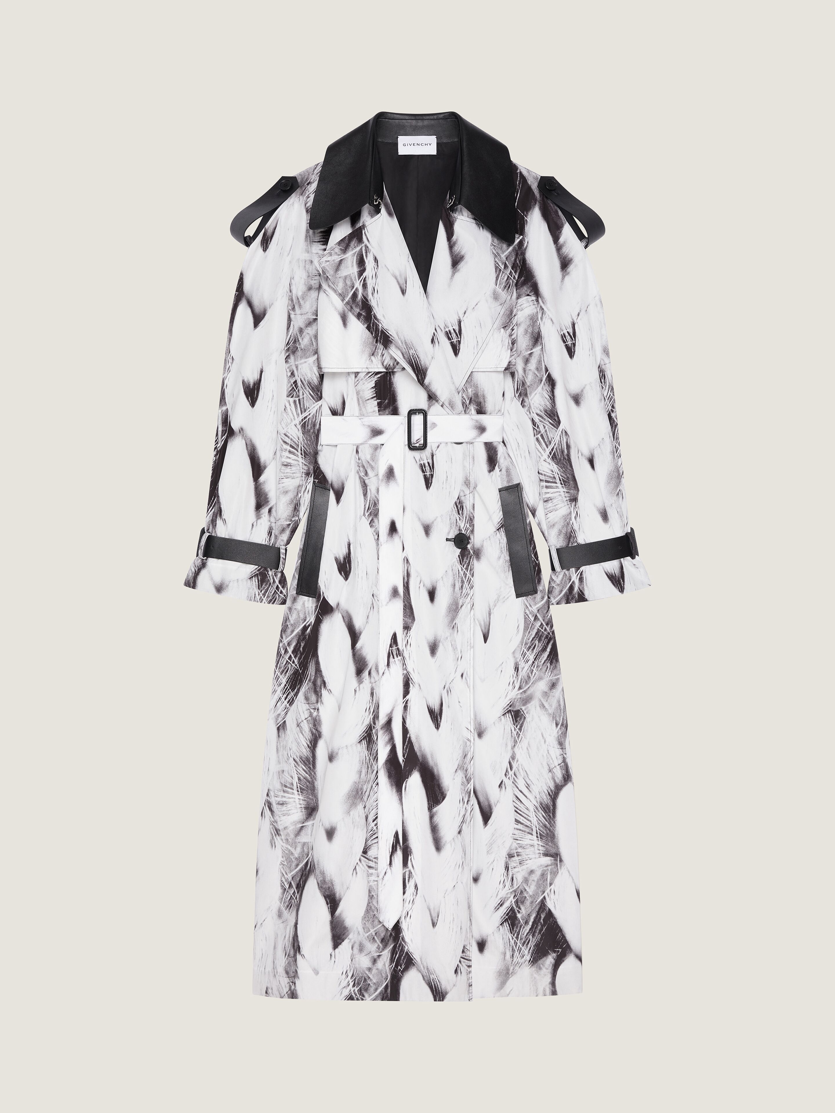 Trench in taffetas with Hair print